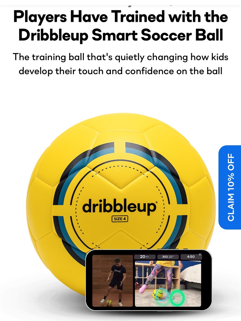 Dribbleup Smart Soccer Ball - Yellow